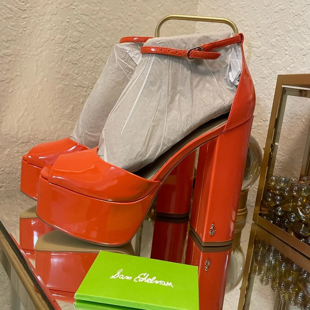 Sam Edelman Kori Tangelo Patent Platform Heels - Picture 7 of 10